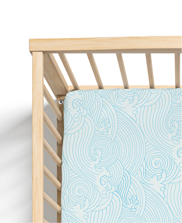 Crashing Sea Waves Crib Sheet