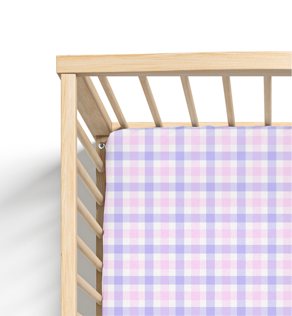 Girly Gingham Crib Sheet