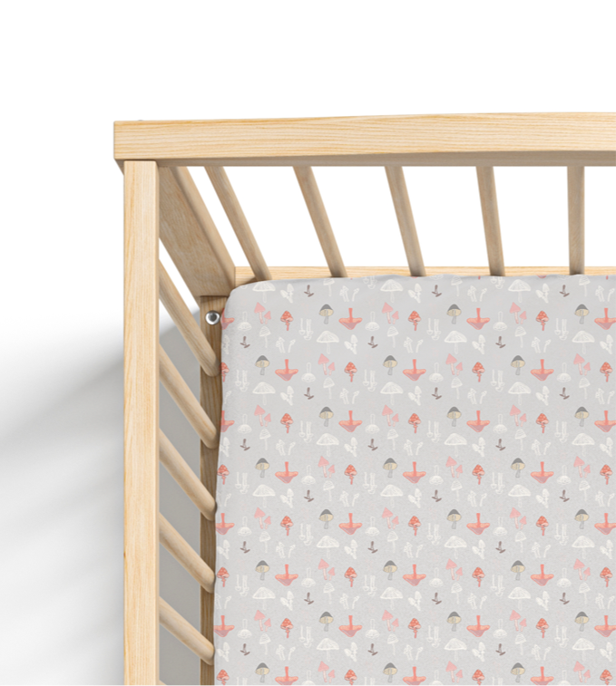 Woodland Mushroom Meadow Crib Sheet