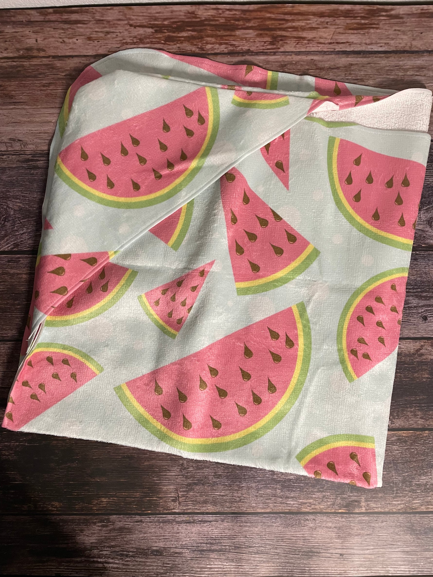 Watermelons & Dots Hooded Baby Towel - Lindsay Ann Artistry