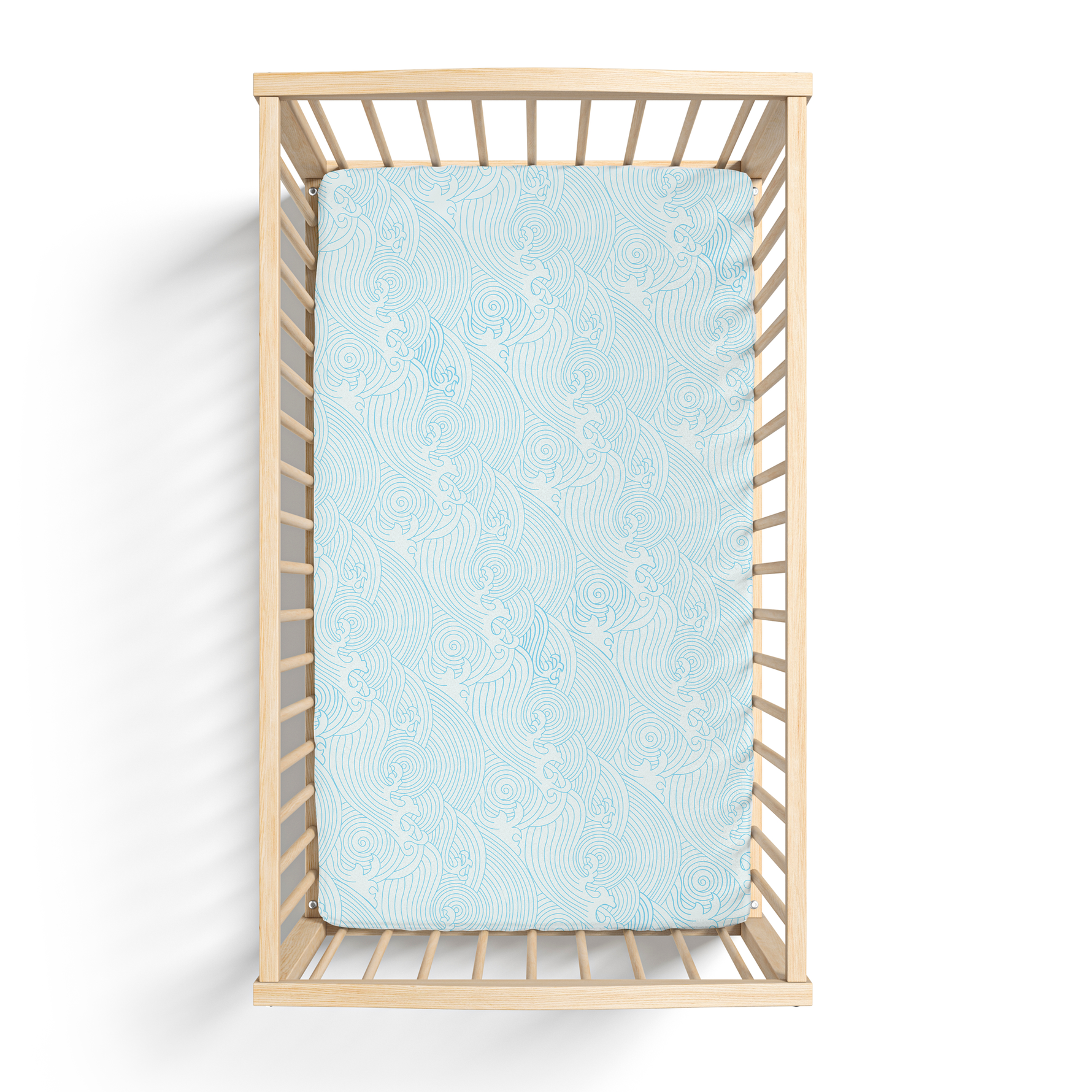 Crashing Sea Waves Crib Sheet - Lindsay Ann Artistry