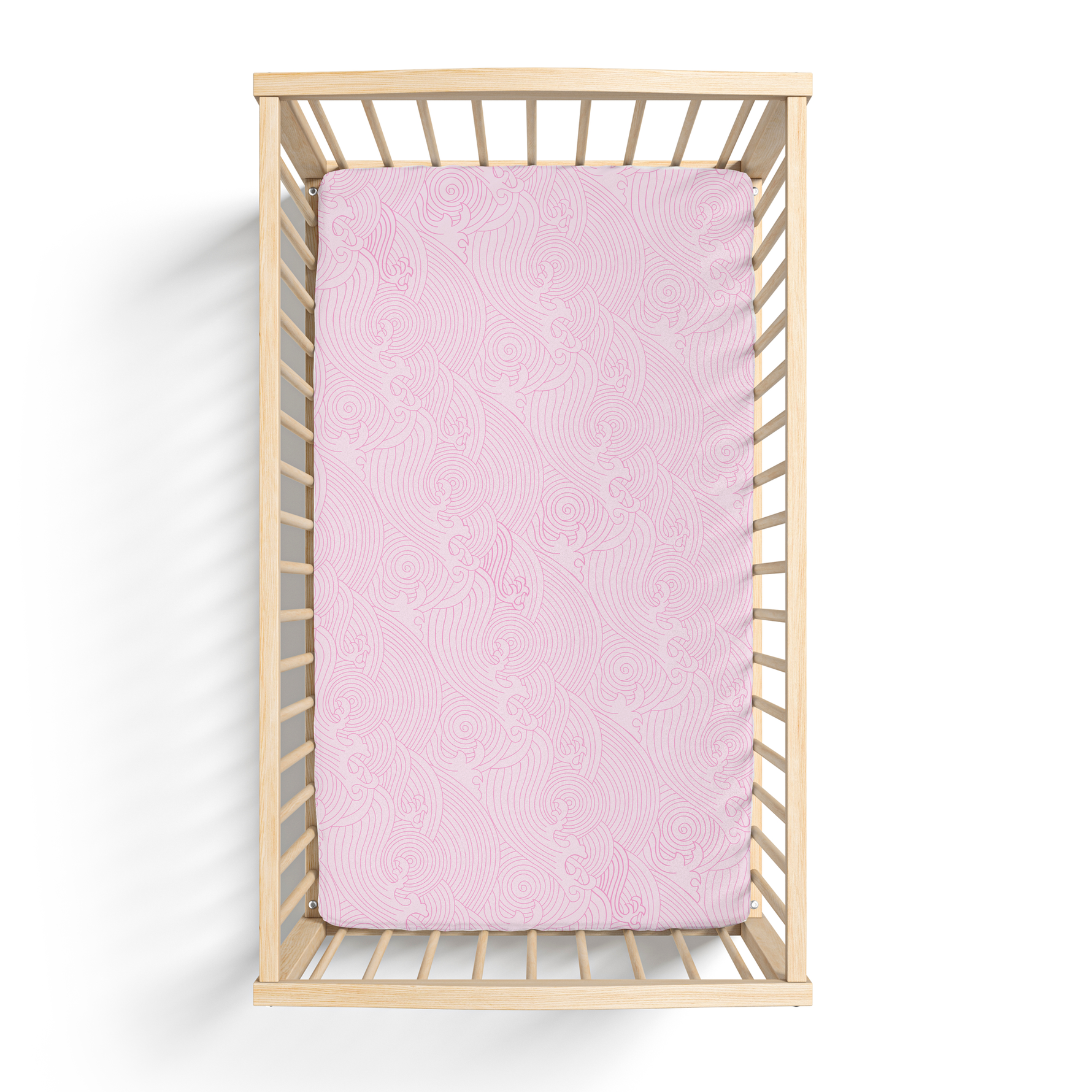 Pink Crashing Sea Waves Crib Sheet - Cradle Comforts Co.