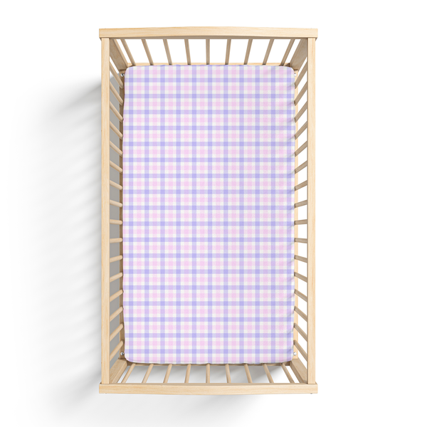 Girly Gingham Crib Sheet