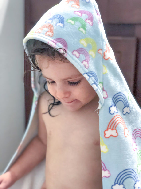 Rainbow Hooded Baby Towel