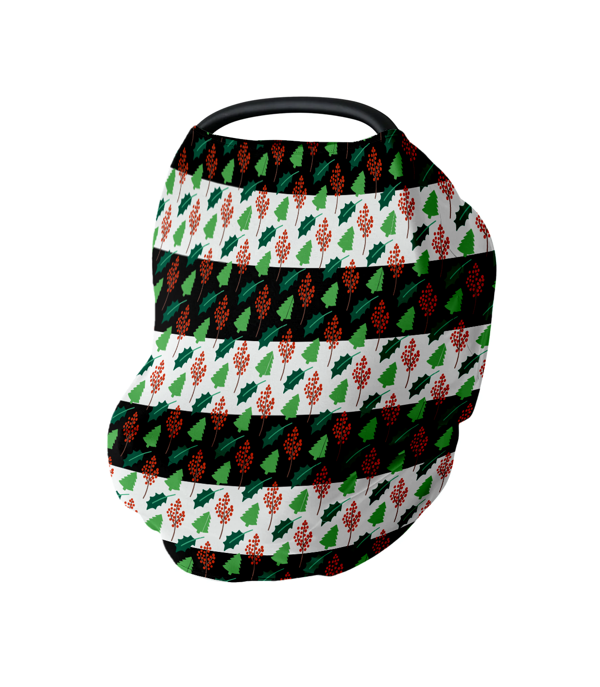 Trees & Holly Car Seat Cover, Nursing Cover for Christmas Baby - Lindsay Ann Artistry