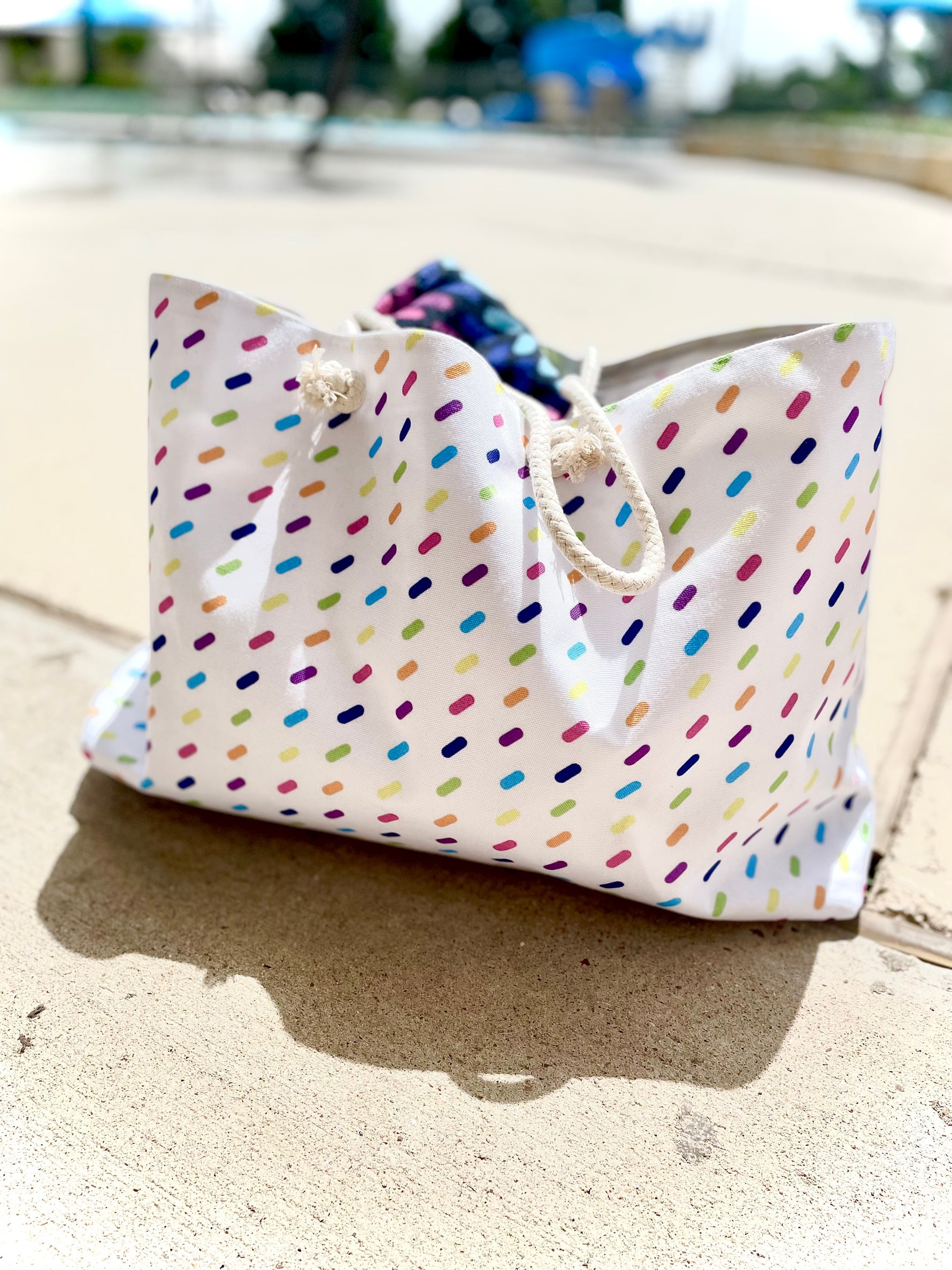 Rainbow Sprinkles Summer Weekender Tote - Lindsay Ann Artistry